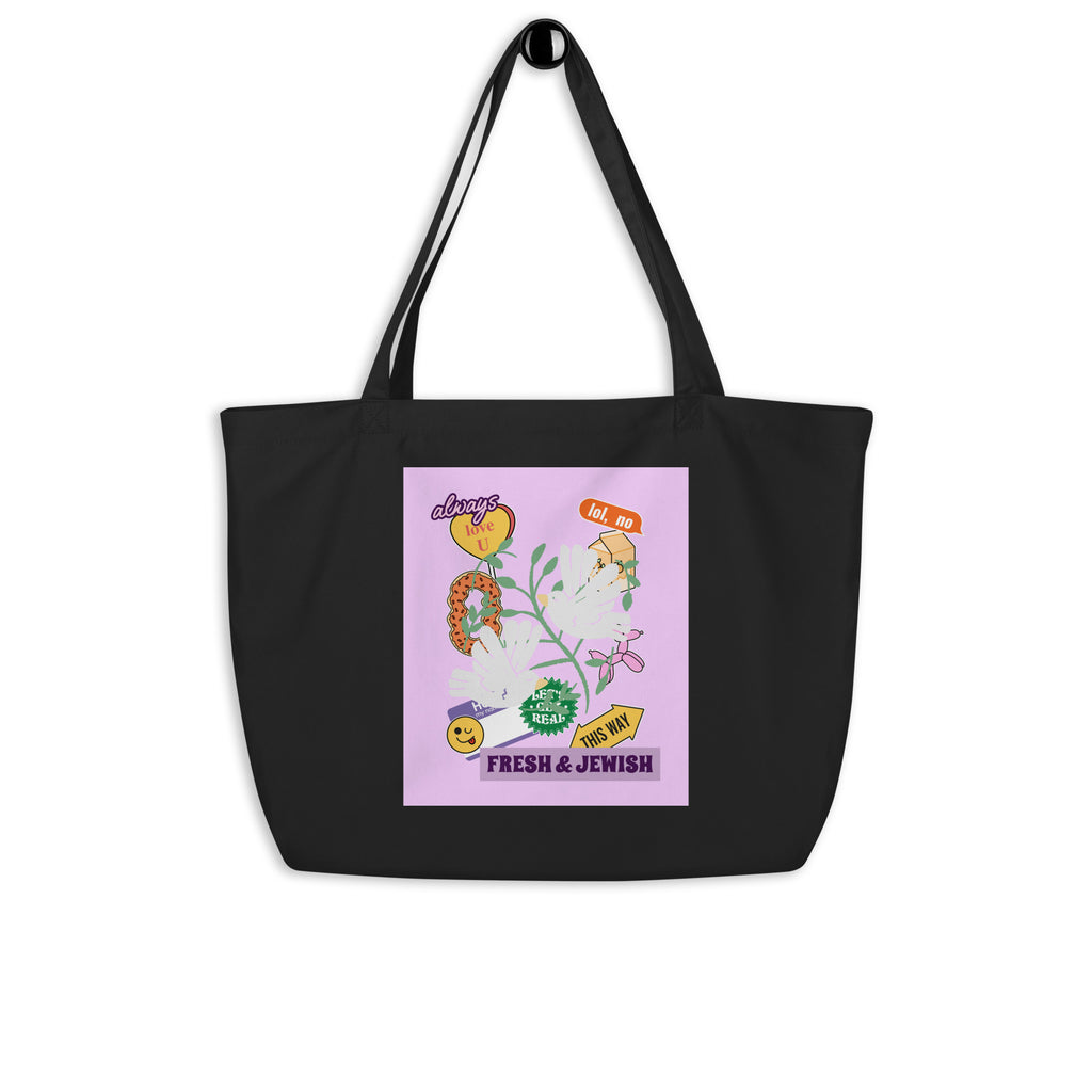 Shop Jewish | Pink | Large Organic Tote Bag