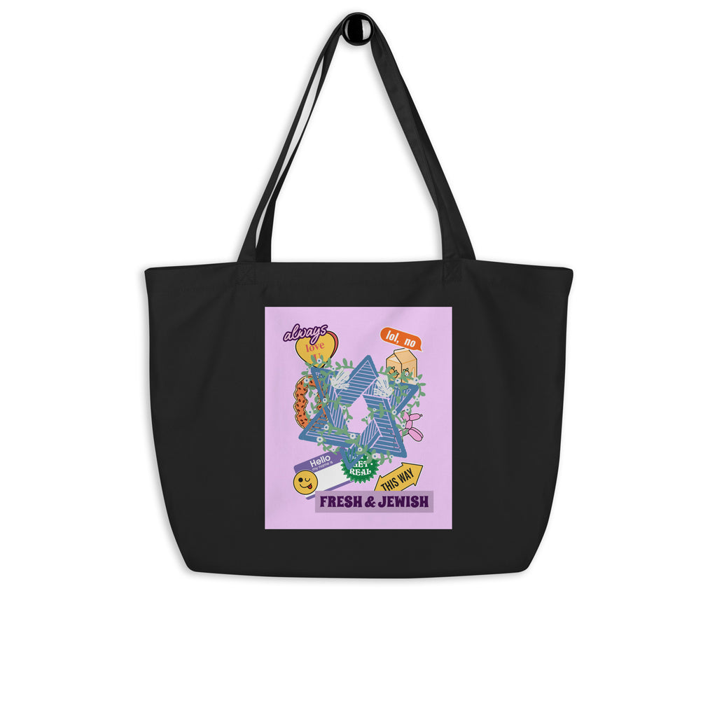 Shop Jewish | Pink | Large Organic Tote Bag Jouparty