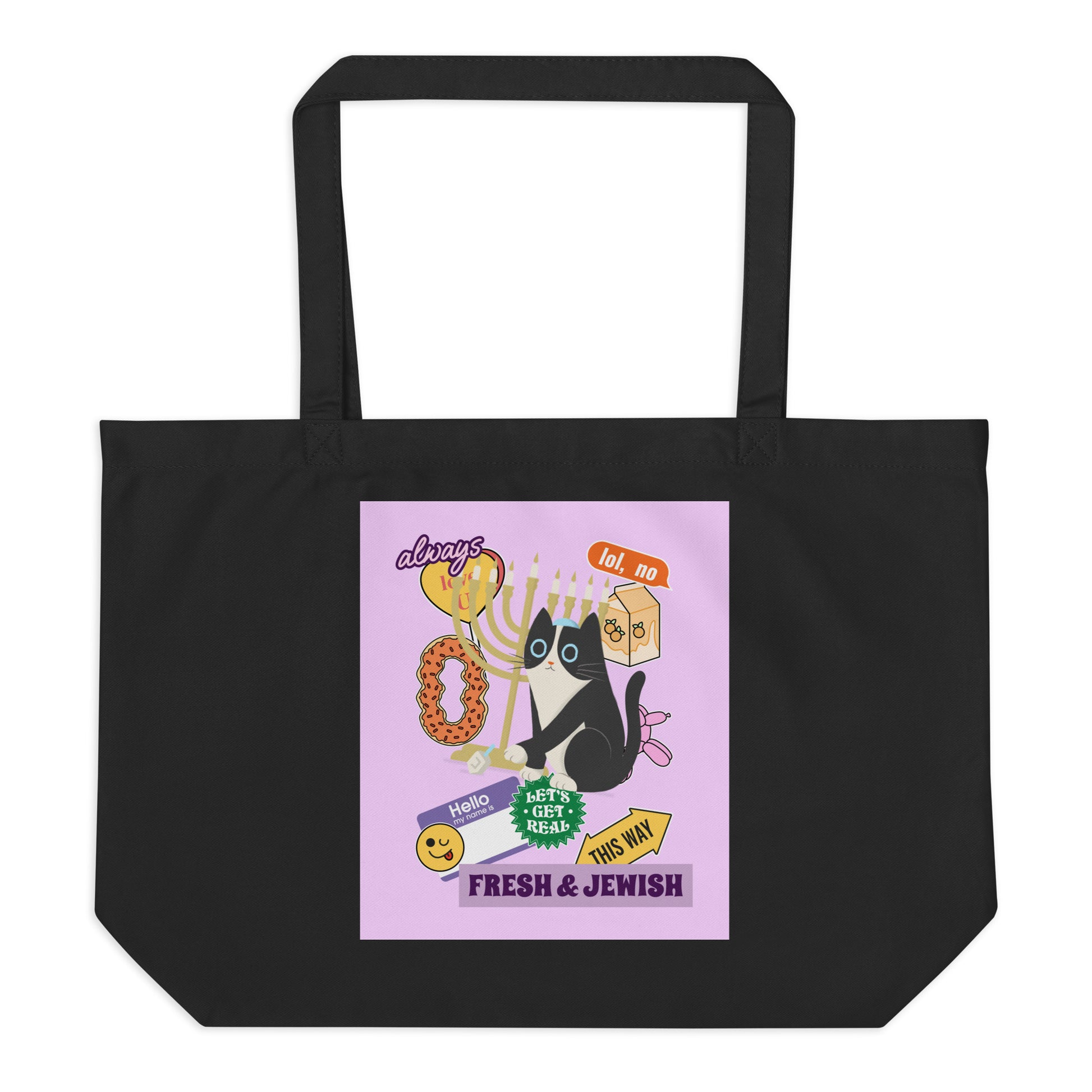 Shop Jewish | Pink | Large Organic Tote Bag Jouparty