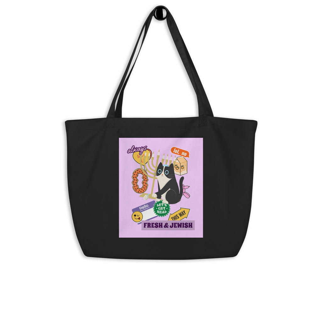 Shop Jewish | Pink | Large Organic Tote Bag Jouparty