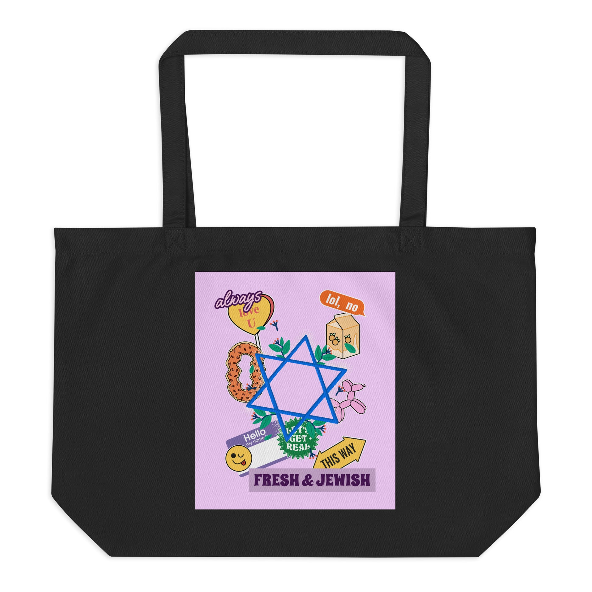 Shop Jewish | Pink | Large Organic Tote Bag