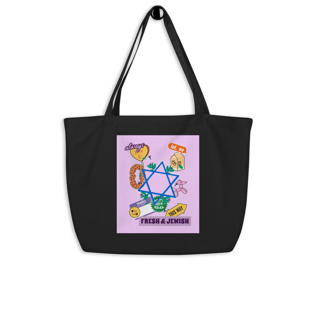 Shop Jewish | Pink | Large Organic Tote Bag