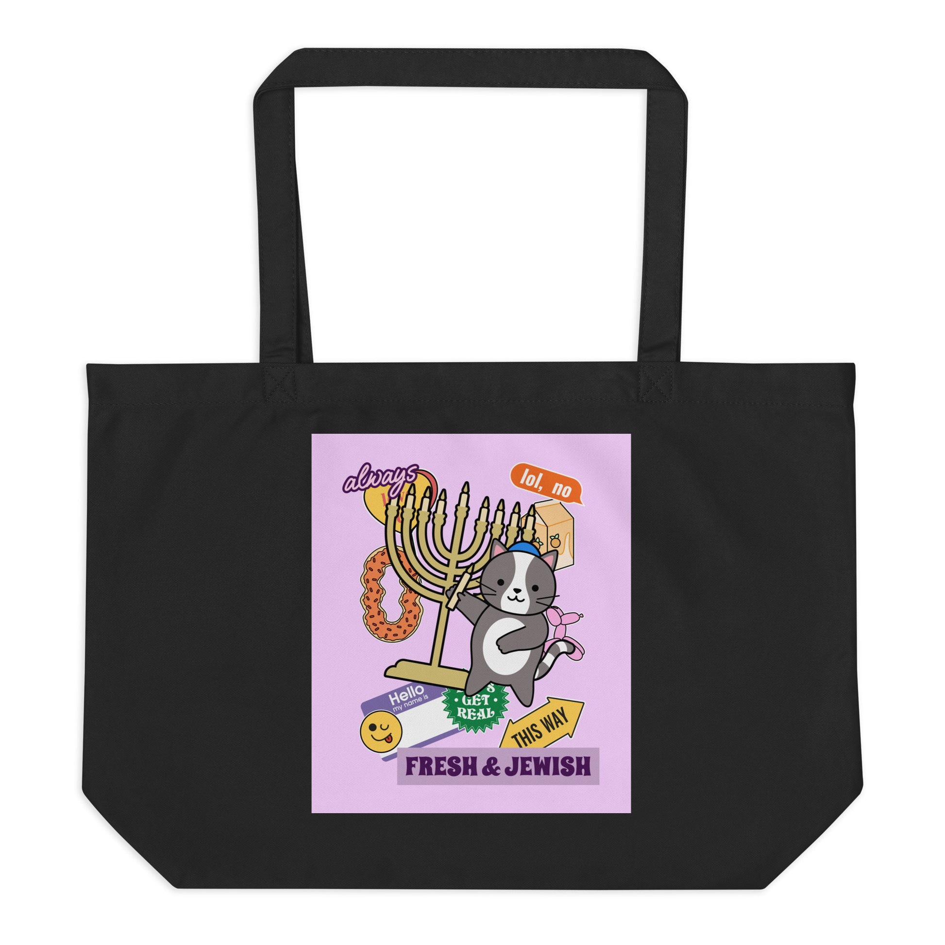 Shop Jewish | Pink | Large Organic Tote Bag Jouparty
