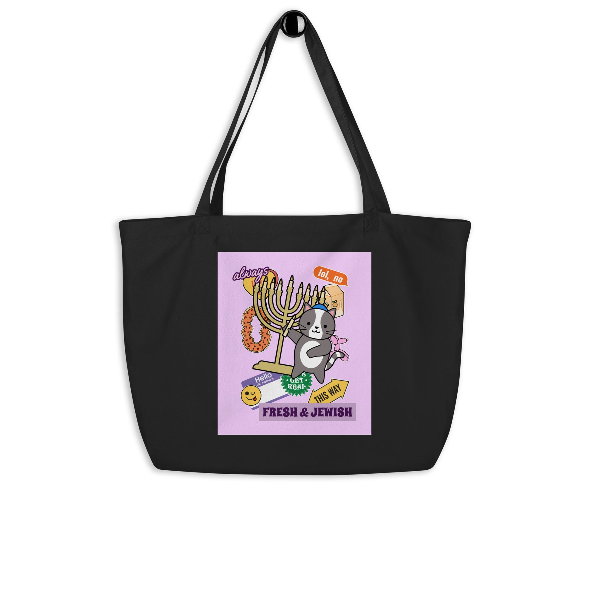 Shop Jewish | Pink | Large Organic Tote Bag Jouparty
