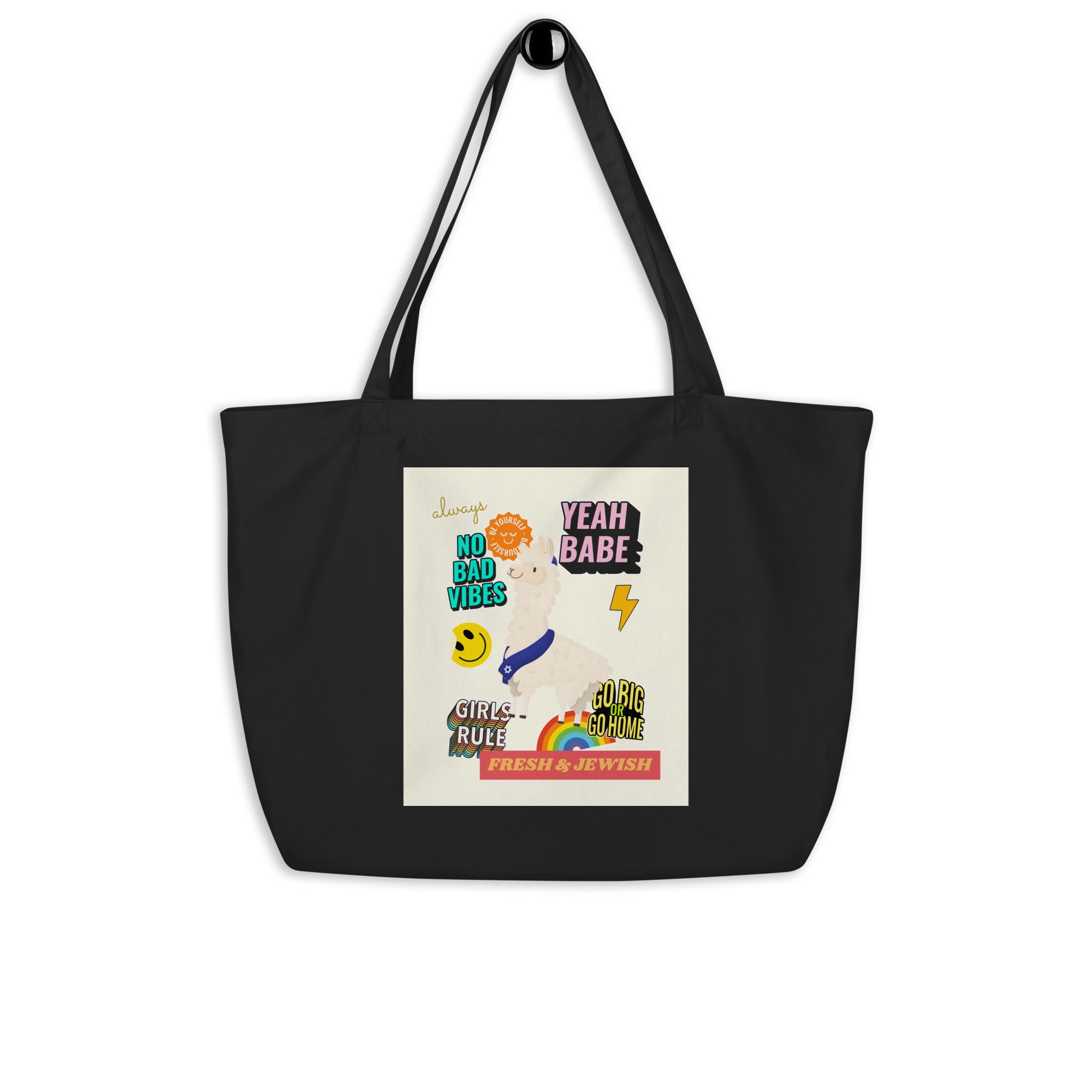 Shop Jewish | Creme | Large Organic Tote Bag Jouparty