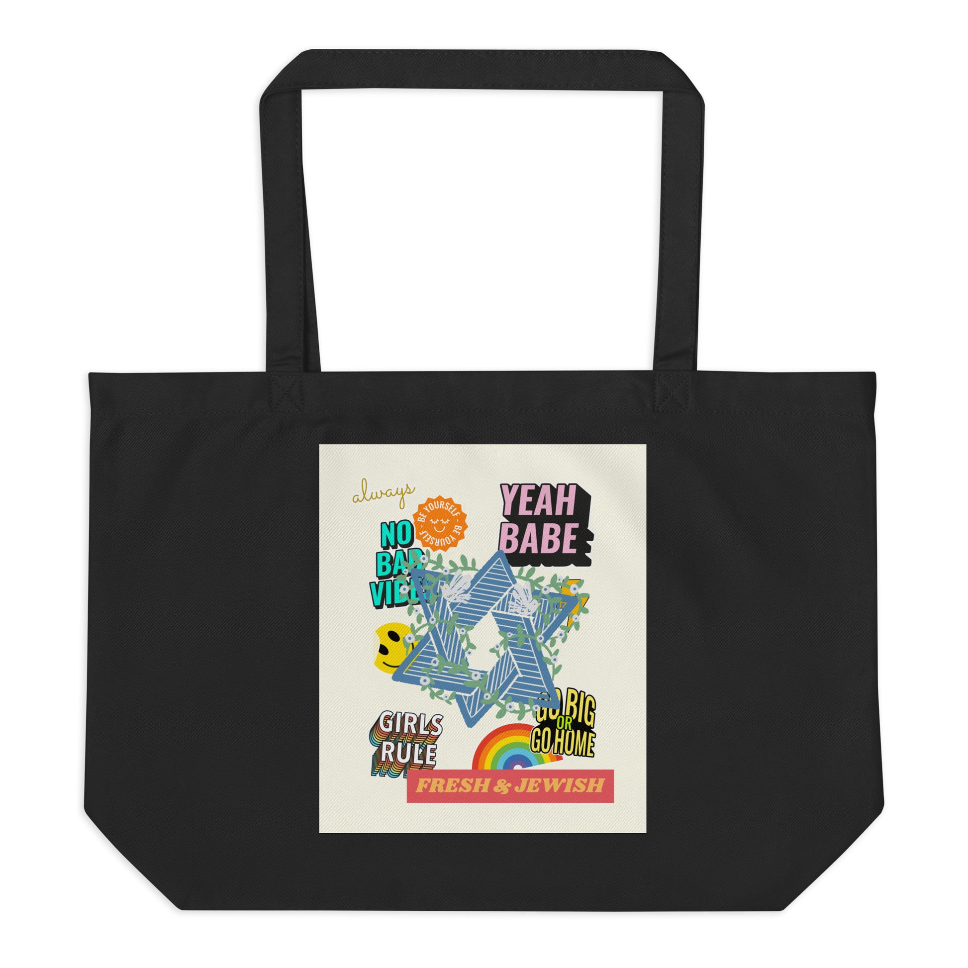 Shop Jewish | Creme | Large Organic Tote Bag Jouparty