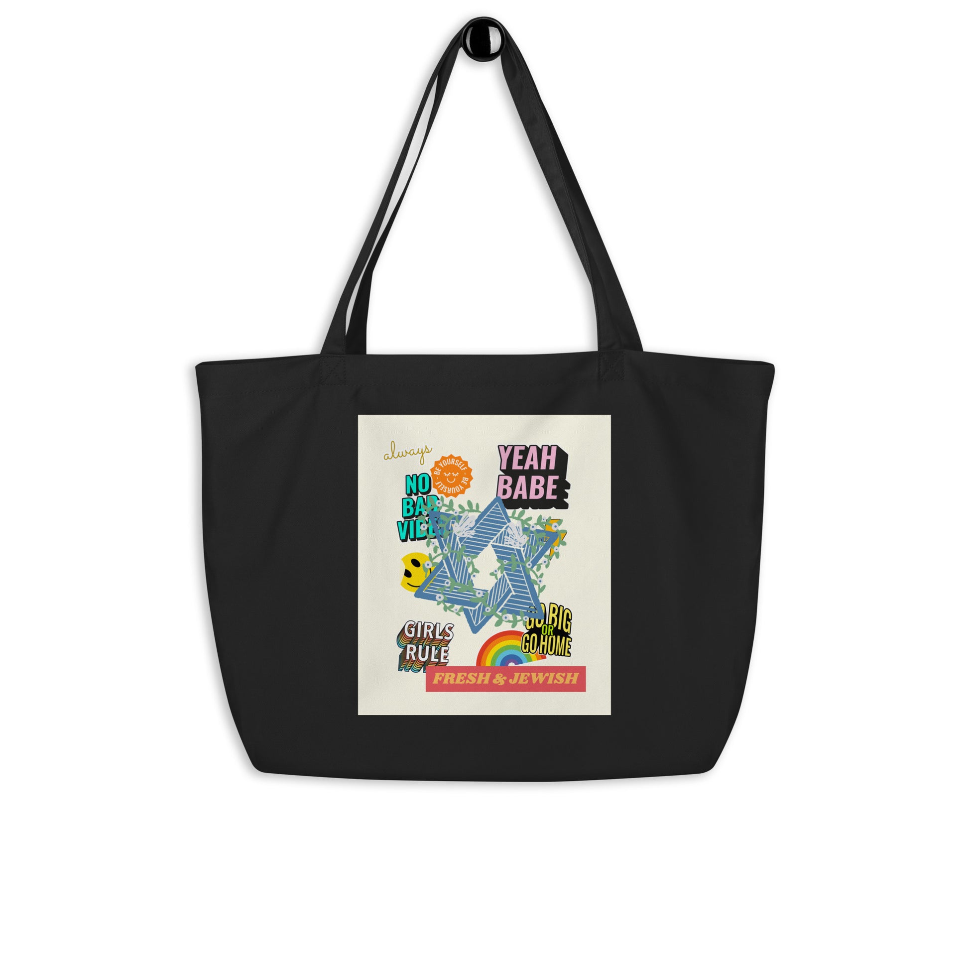Shop Jewish | Creme | Large Organic Tote Bag Jouparty