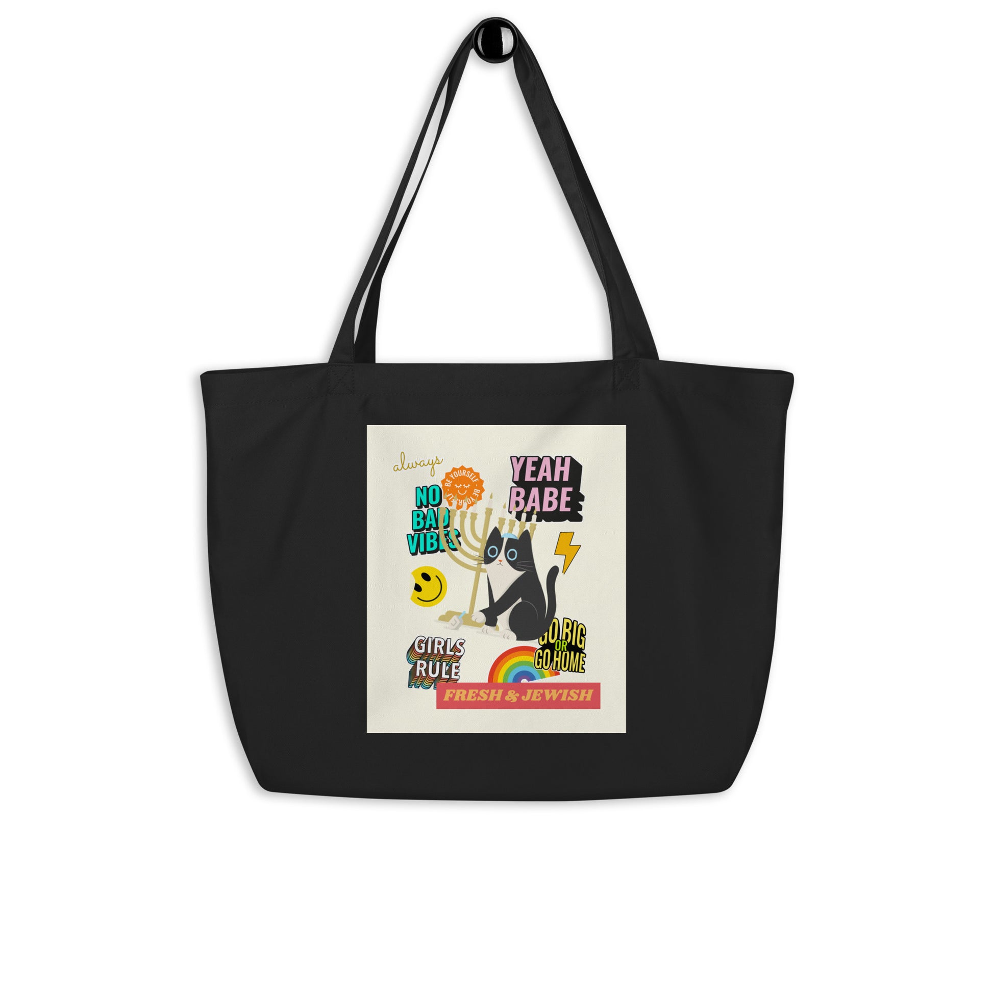 Shop Jewish | Creme | Large Organic Tote Bag Jouparty