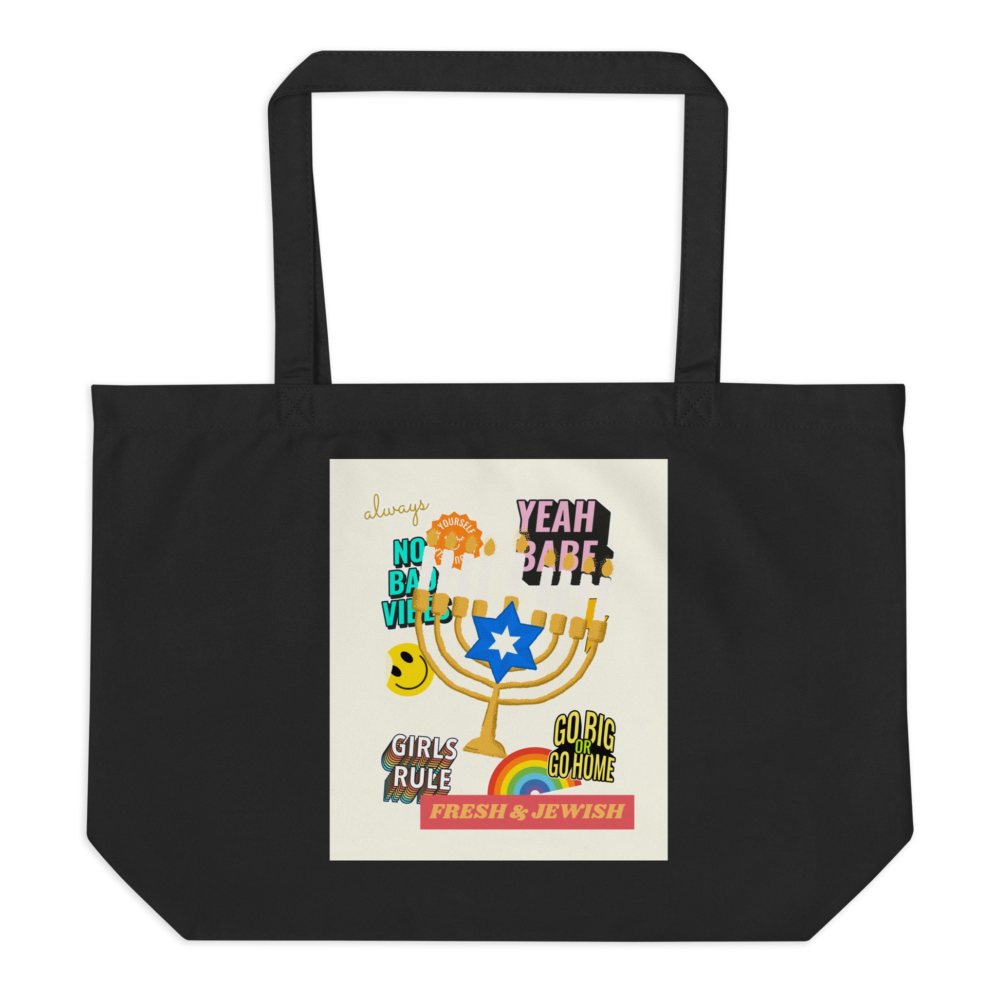 Shop Jewish | Creme | Large Organic Tote Bag