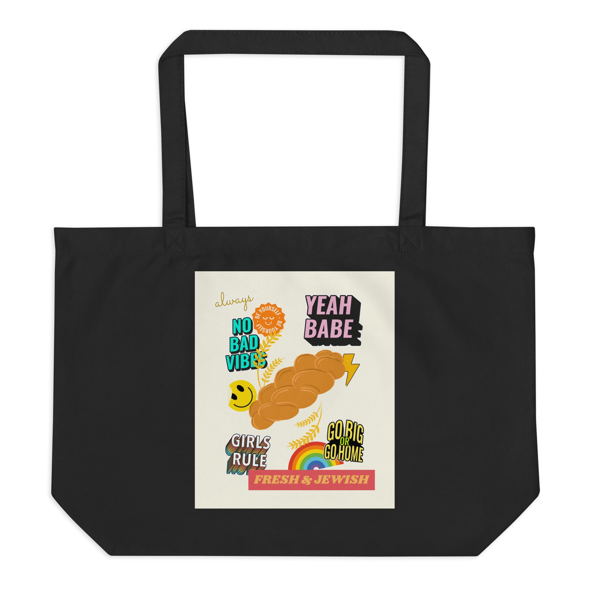 Shop Jewish | Creme | Large Organic Tote Bag Jouparty
