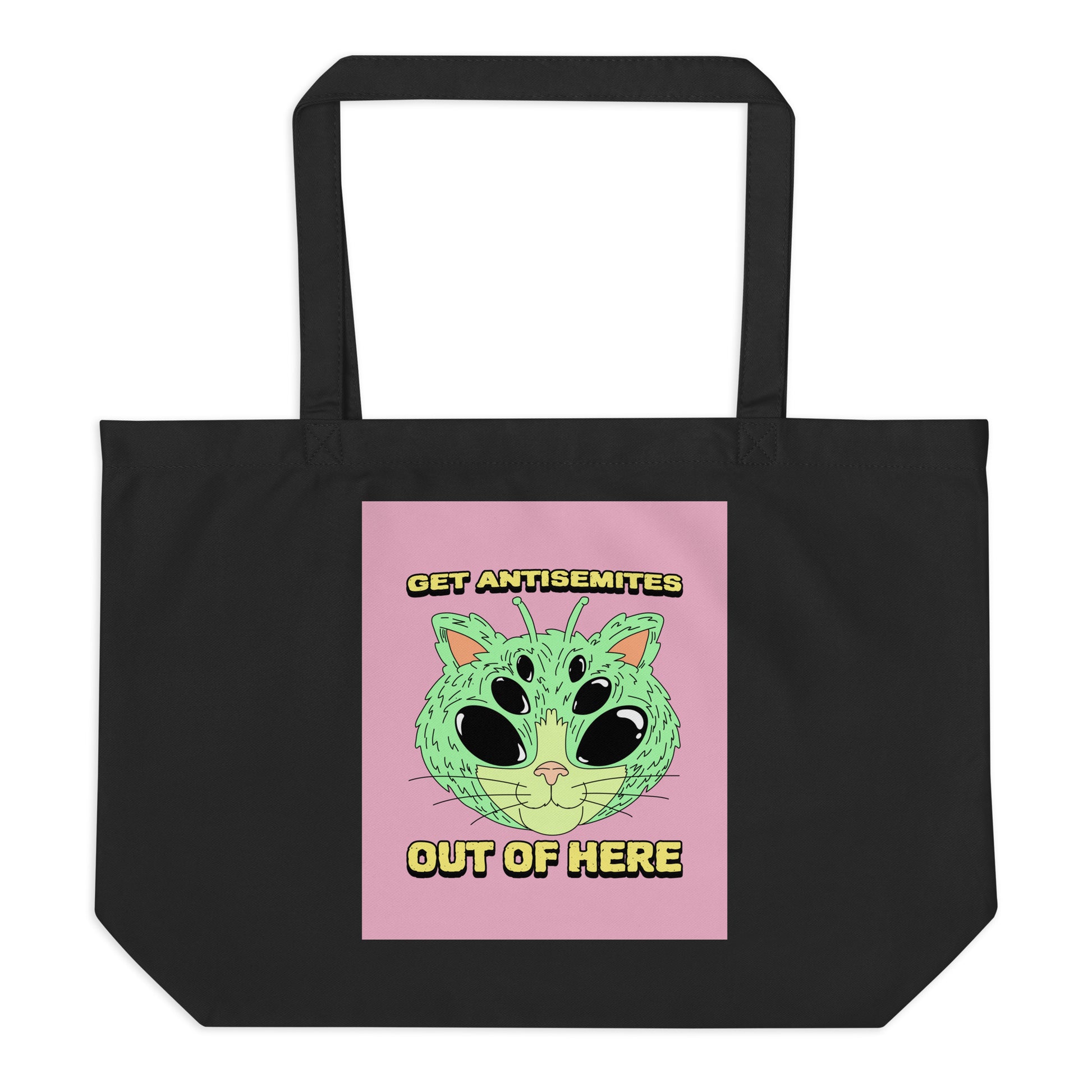 Get Alien Out | Pink Edition | Large Organic Tote Bag Jouparty