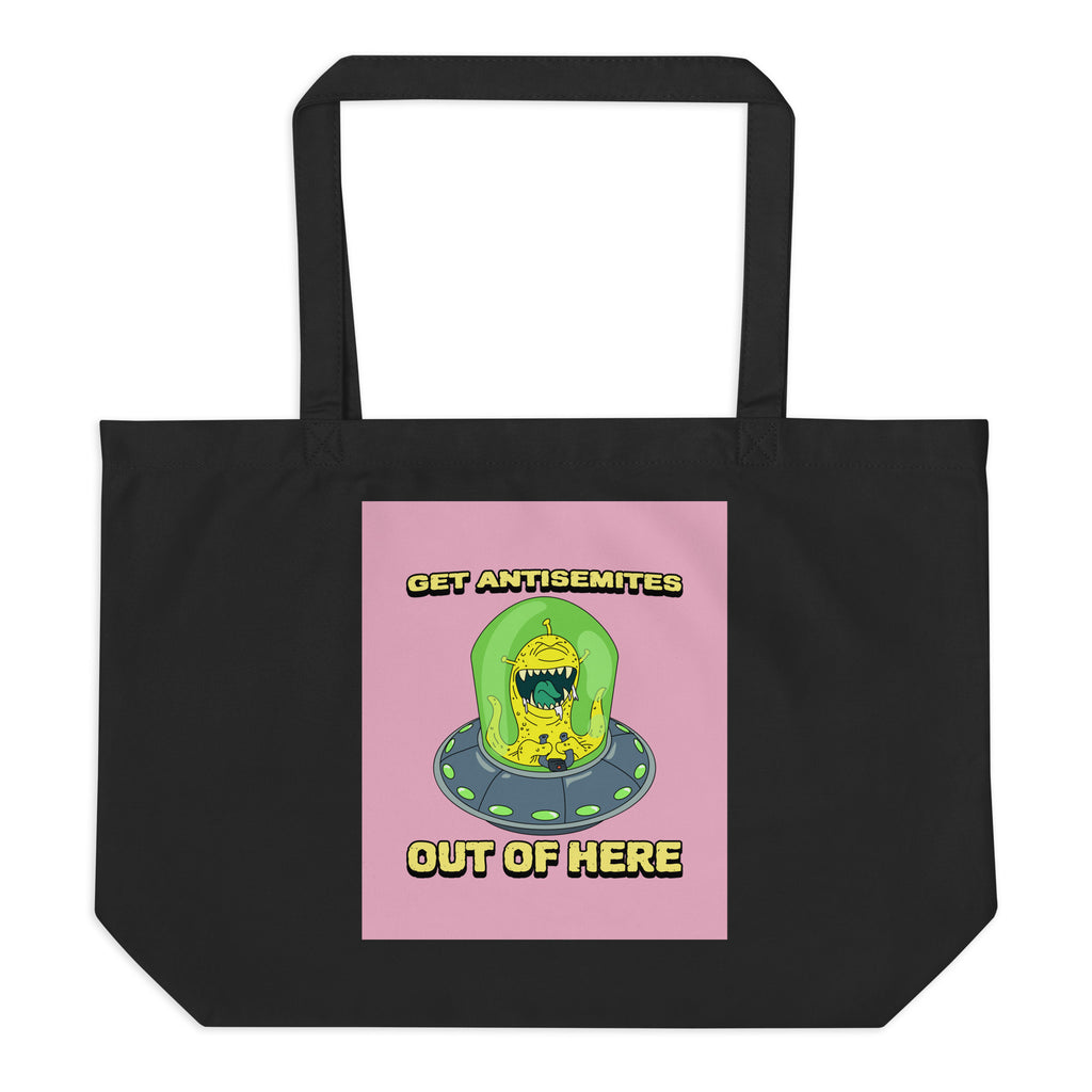 Get Alien Out | Pink Edition | Large Organic Tote Bag