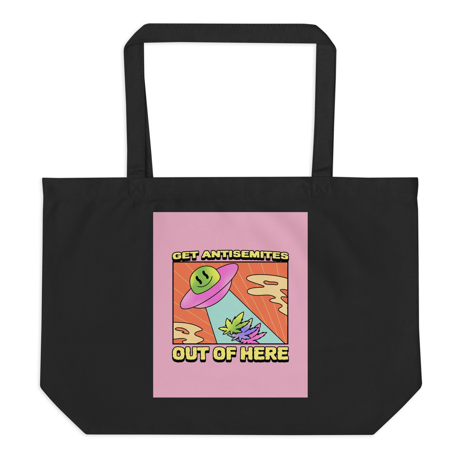 Get Alien Out | Pink Edition | Large Organic Tote Bag