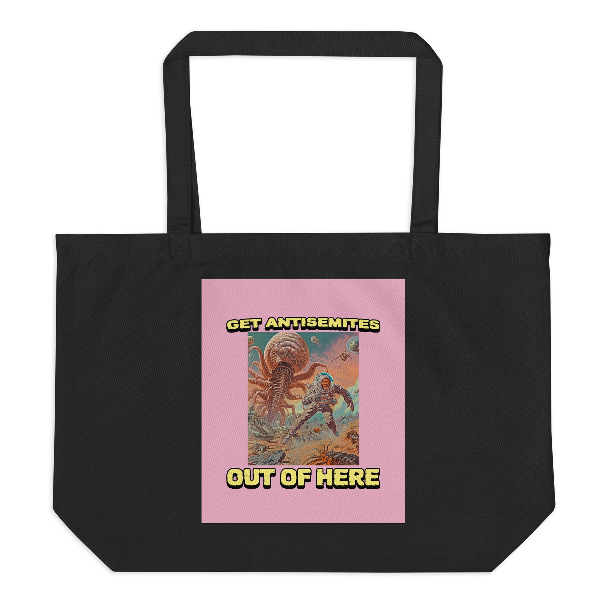 Get Alien Out | Pink Edition | Large Organic Tote Bag