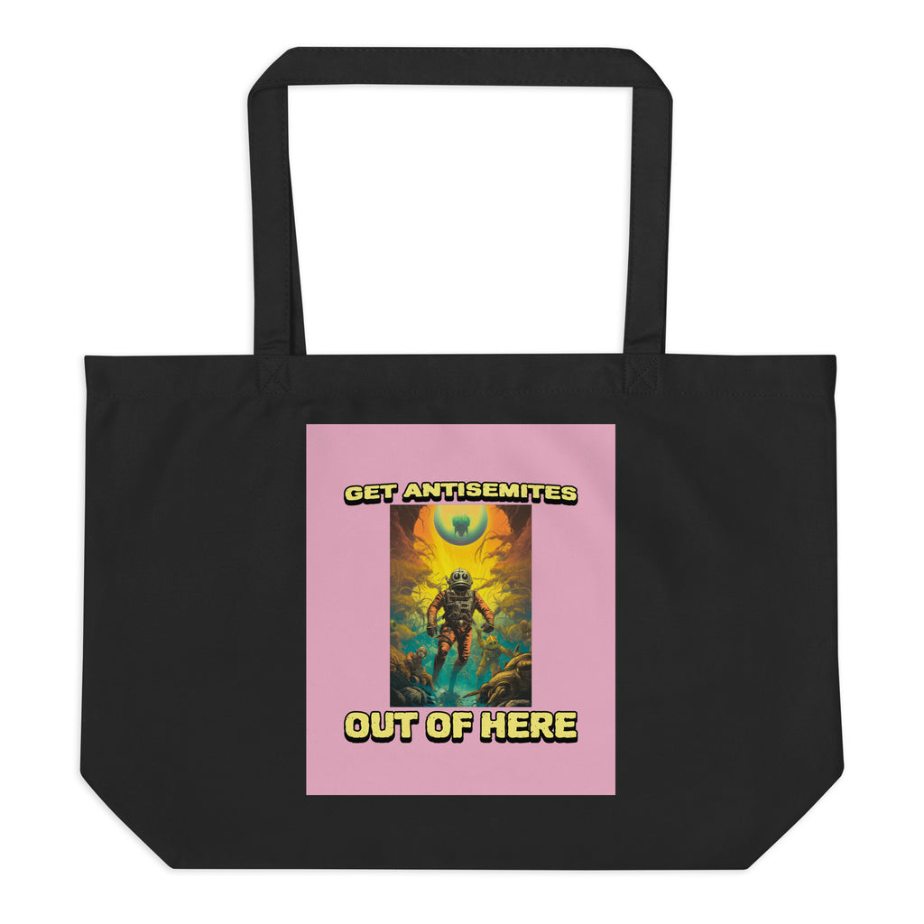 Get Alien Out | Pink Edition | Large Organic Tote Bag