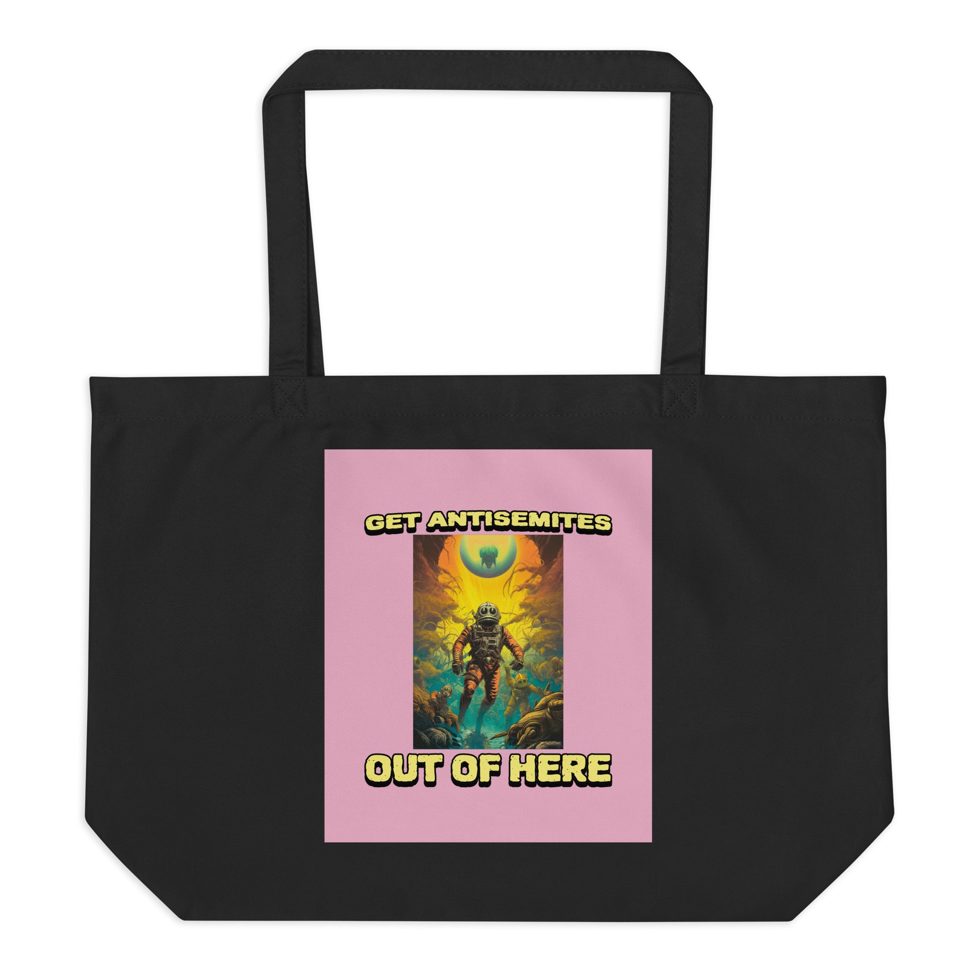 Get Alien Out | Pink Edition | Large Organic Tote Bag