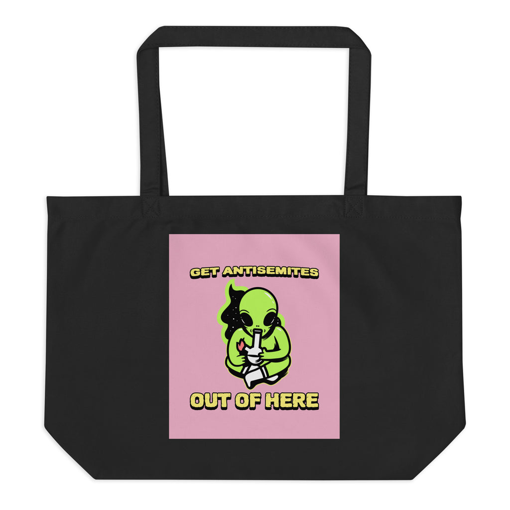 Get Alien Out | Pink Edition | Large Organic Tote Bag