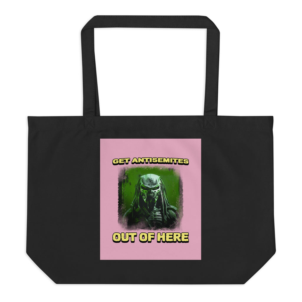 Get Alien Out | Pink Edition | Large Organic Tote Bag Jouparty