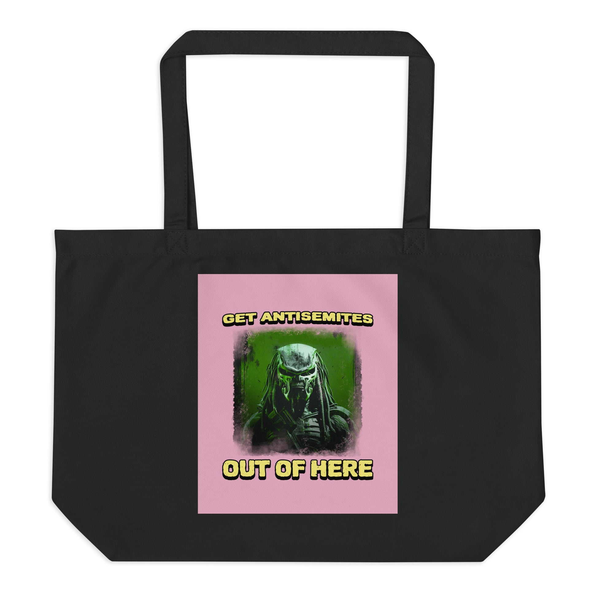 Get Alien Out | Pink Edition | Large Organic Tote Bag Jouparty