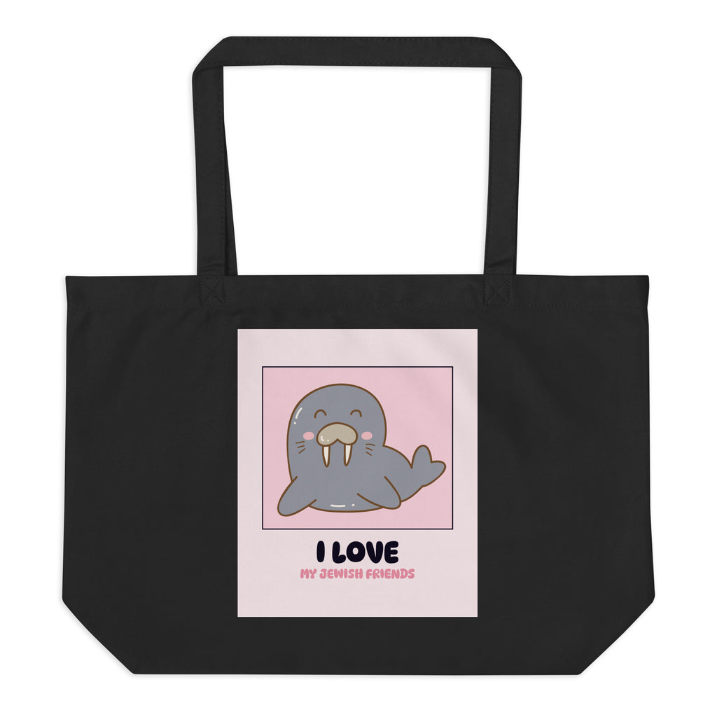 I Love My Jewish Friends | Pink Edition | Large Organic Tote Bag