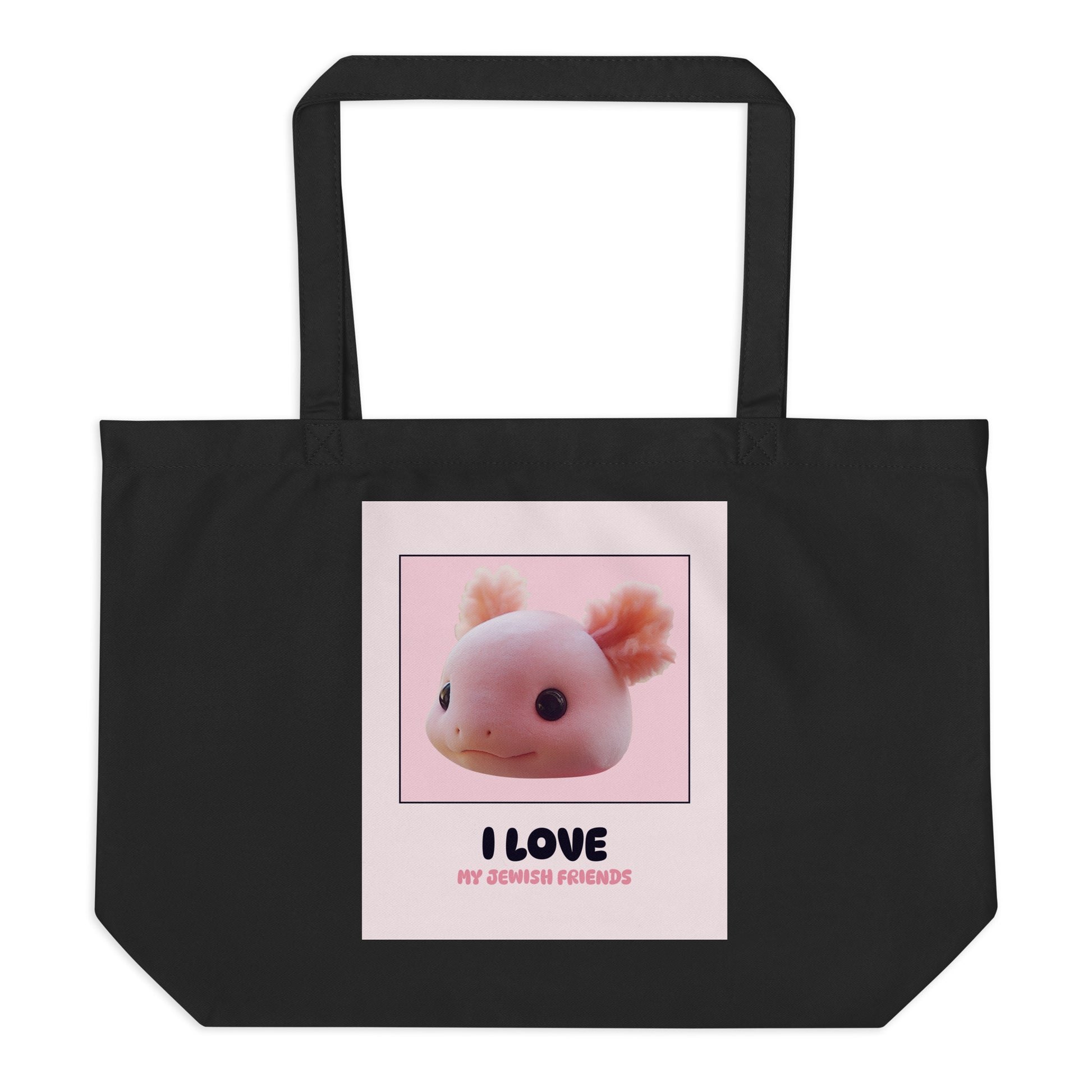I Love My Jewish Friends | Pink Edition | Large Organic Tote Bag Jouparty