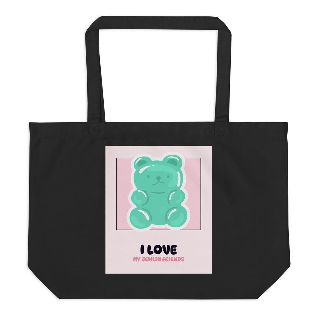 I Love My Jewish Friends | Pink Edition | Large Organic Tote Bag Jouparty