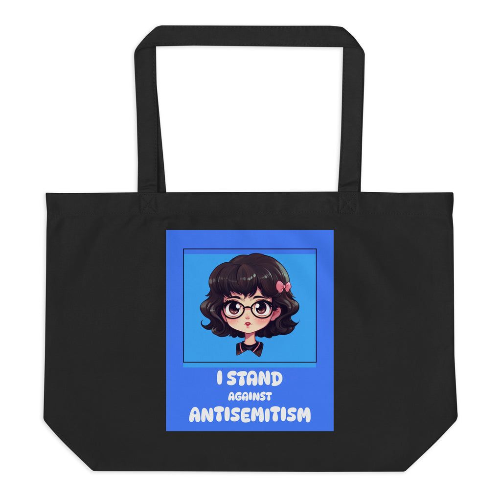 I Stand Against Antisemitism | Large Organic Tote Bag Jouparty