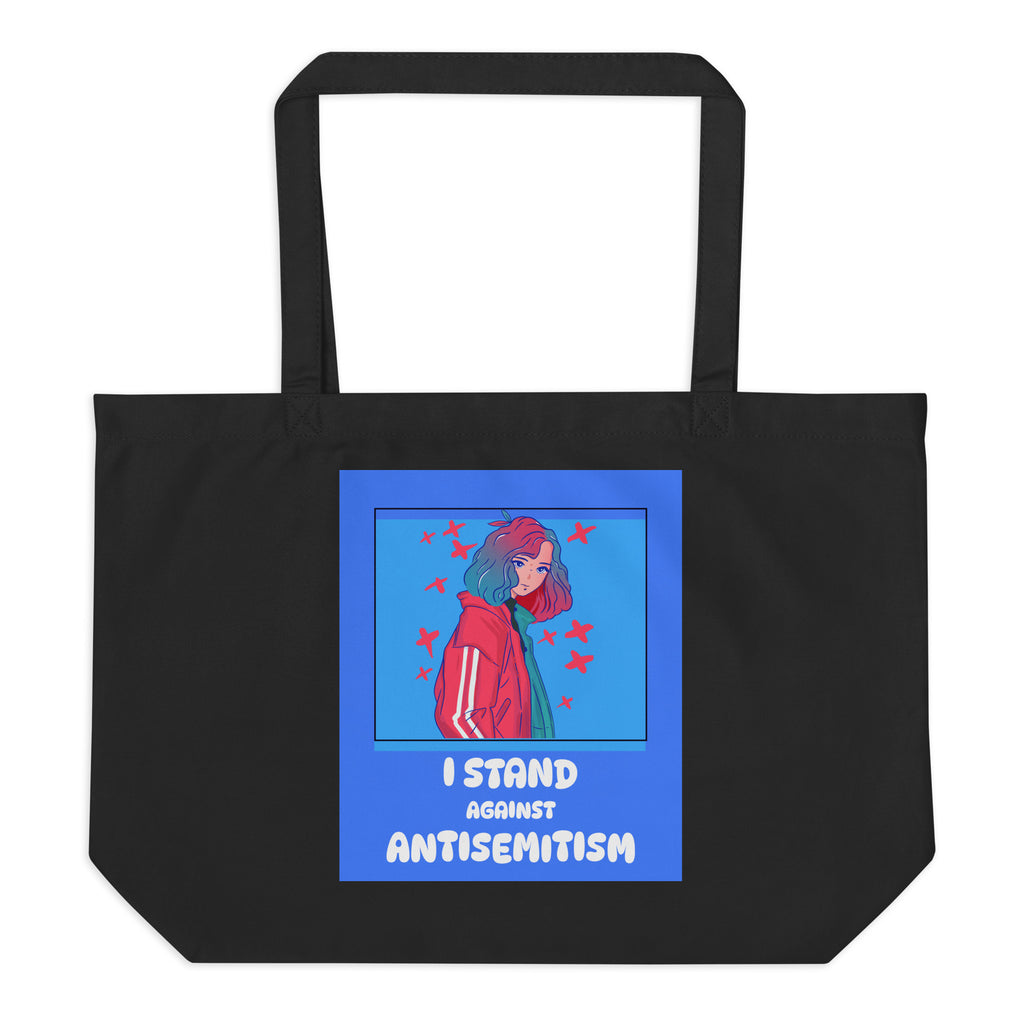 I Stand Against Antisemitism | Large Organic Tote Bag Jouparty