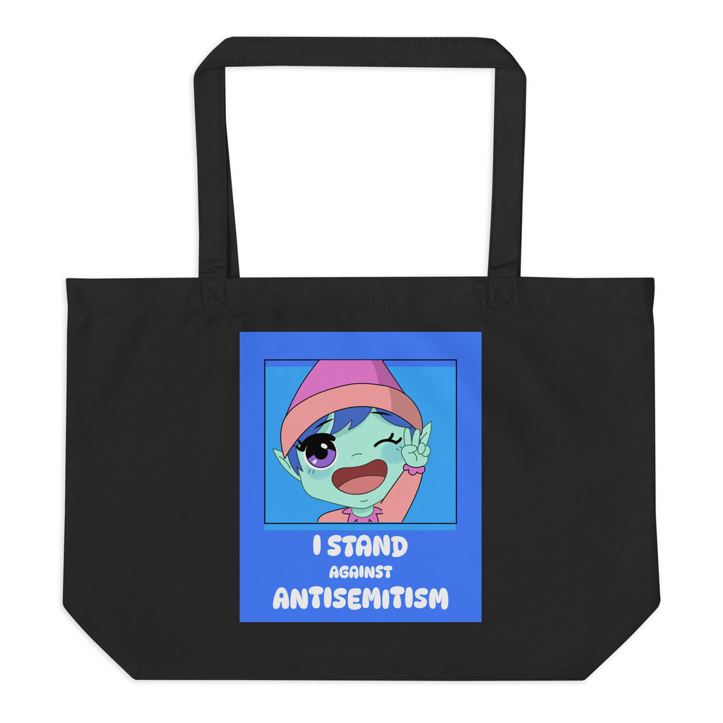 I Stand Against Antisemitism | Large Organic Tote Bag Jouparty
