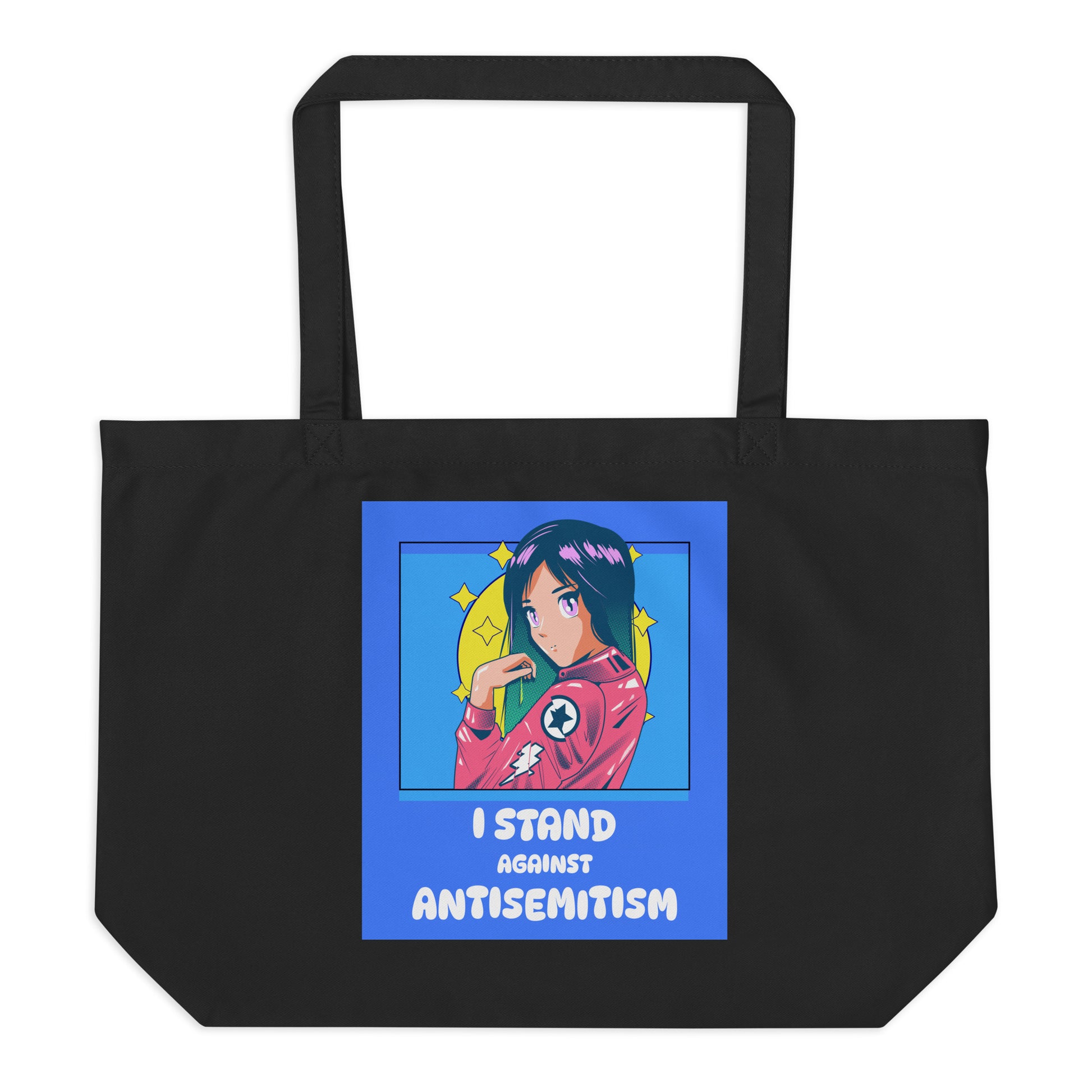 I Stand Against Antisemitism | Large Organic Tote Bag Jouparty