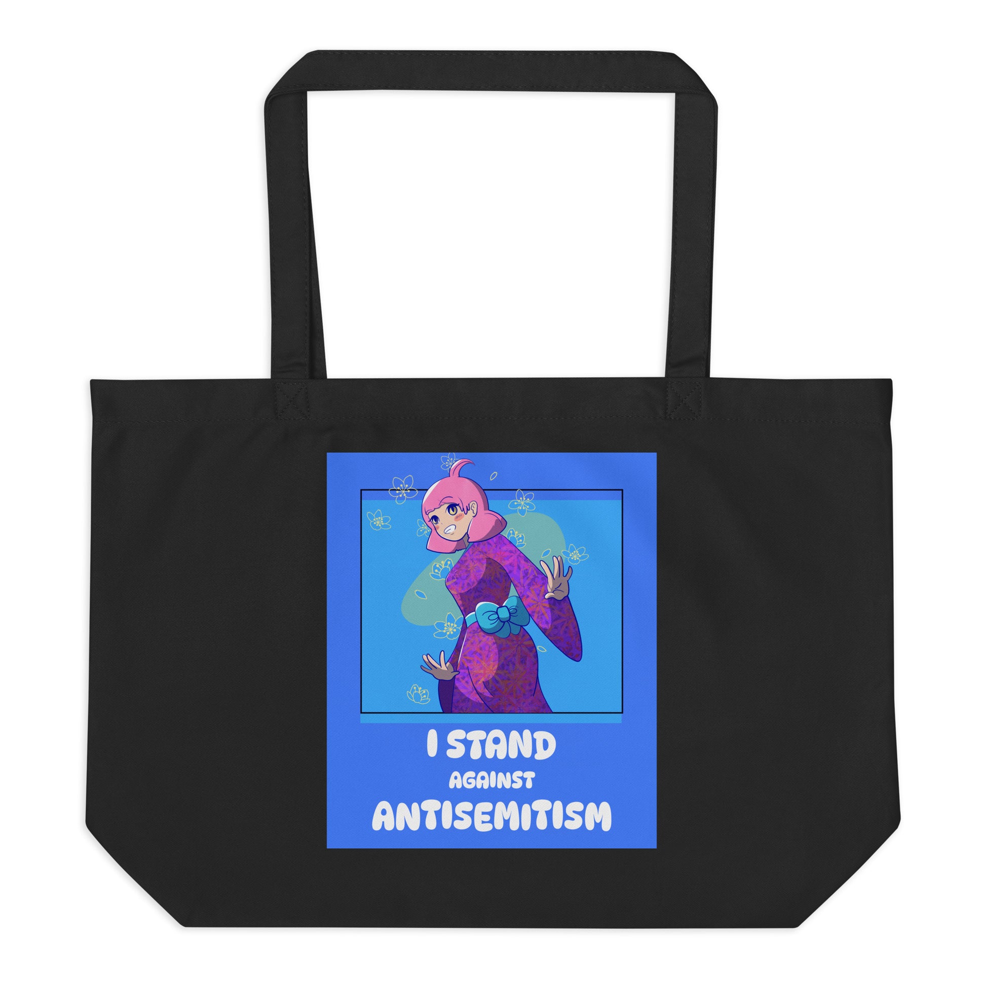 I Stand Against Antisemitism | Large Organic Tote Bag Jouparty