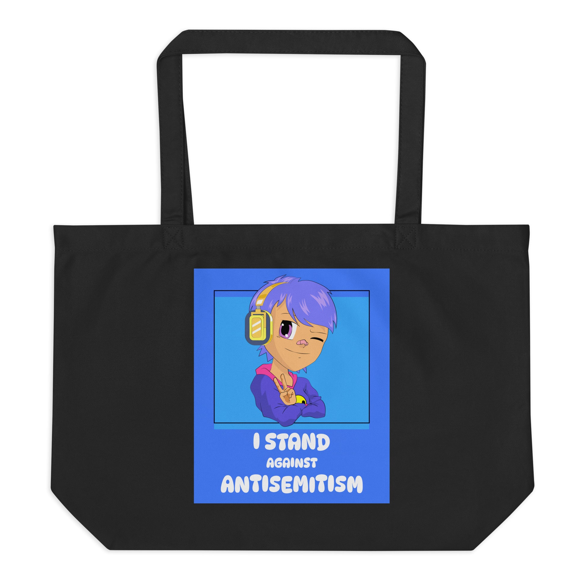 I Stand Against Antisemitism | Large Organic Tote Bag