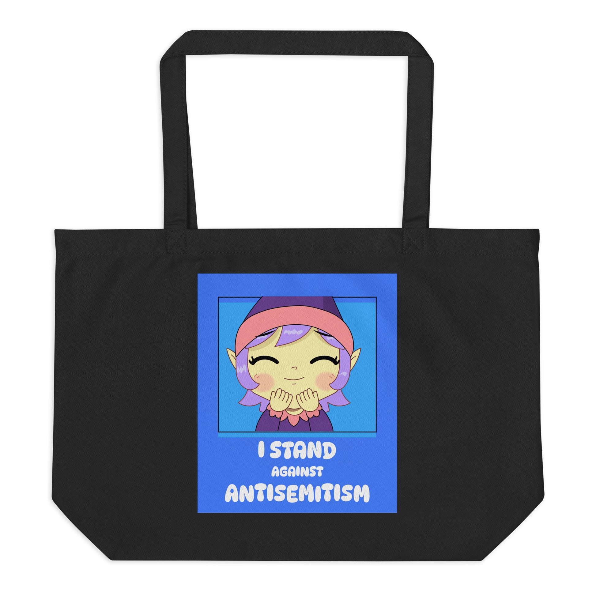 I Stand Against Antisemitism | Large Organic Tote Bag Jouparty