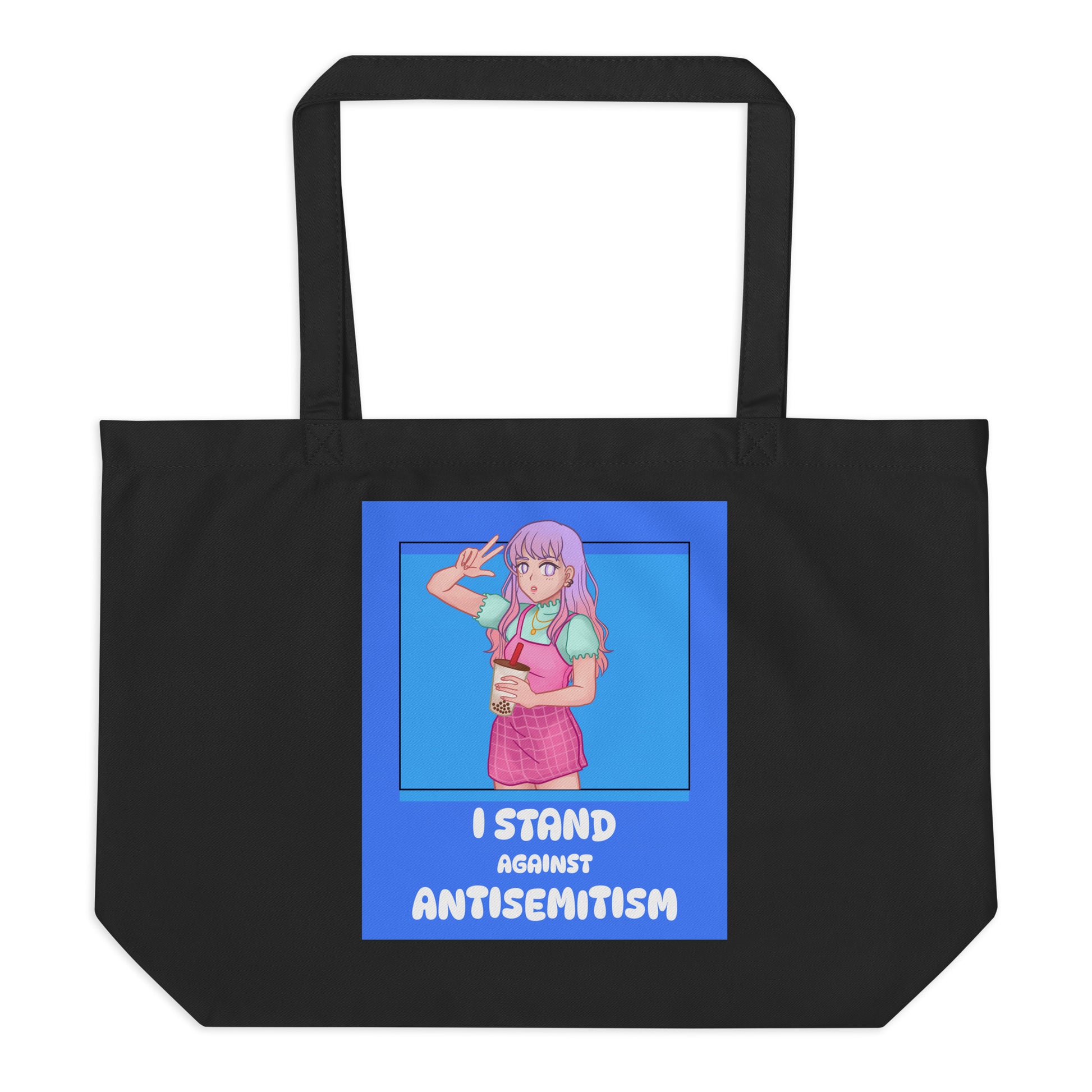 I Stand Against Antisemitism | Large Organic Tote Bag