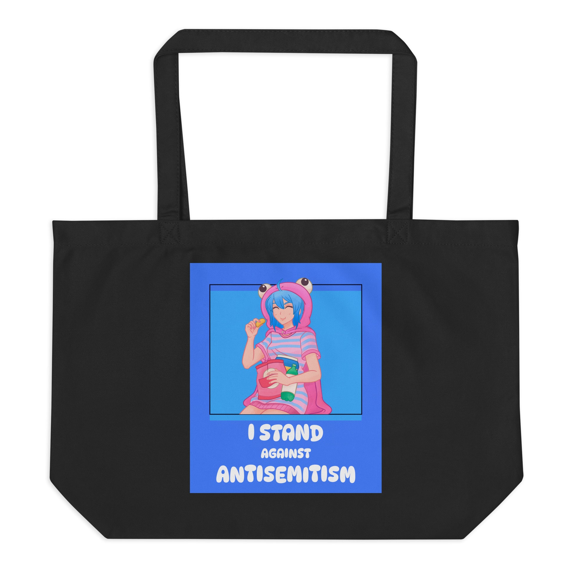 I Stand Against Antisemitism | Large Organic Tote Bag Jouparty