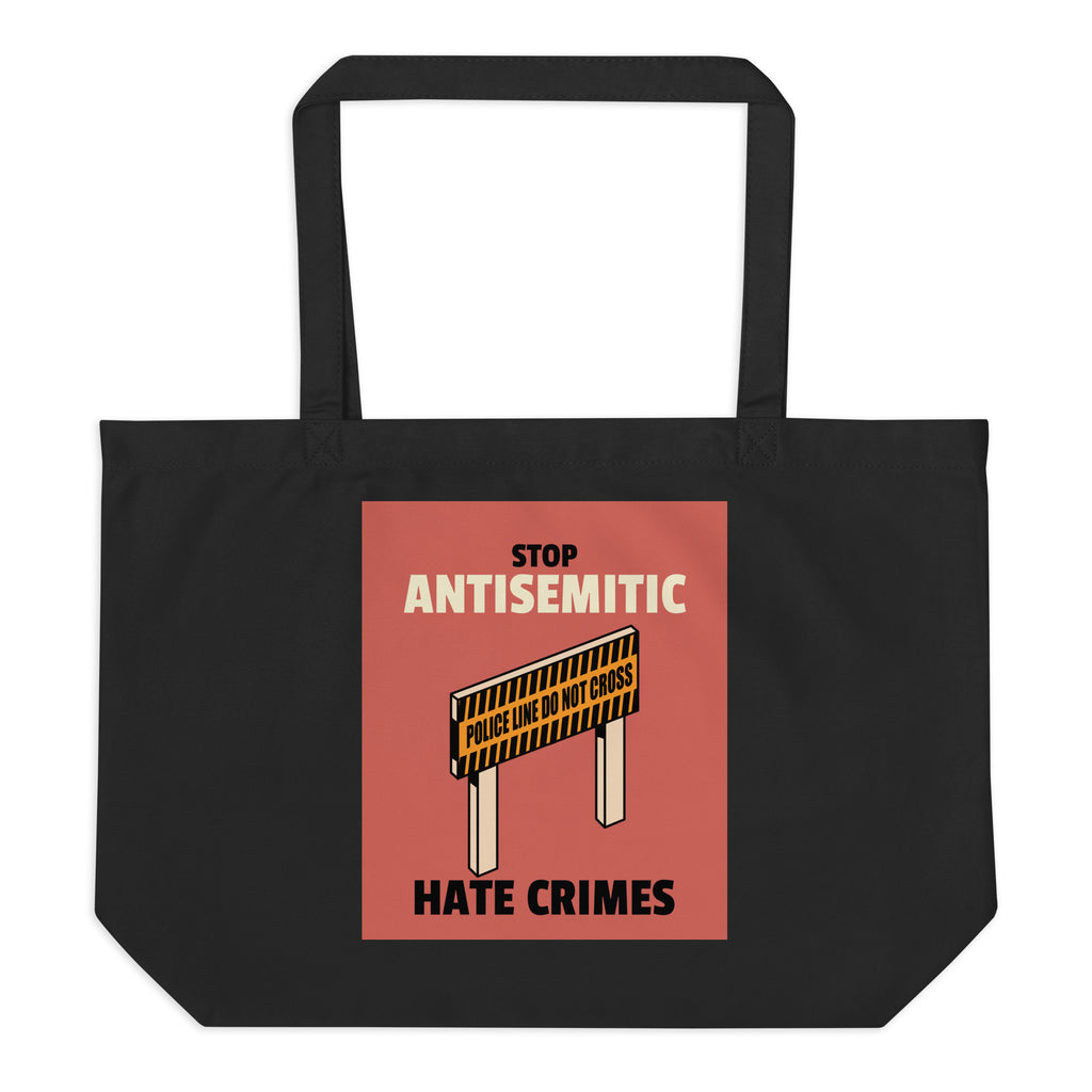 Antisemitic Hate Crimes | Large Organic Tote Bag Jouparty