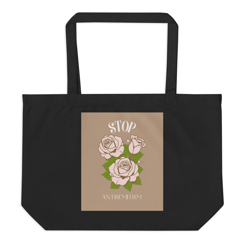 Stop Antisemitism | Plants & Flowers Edition | Large Organic Tote Bag