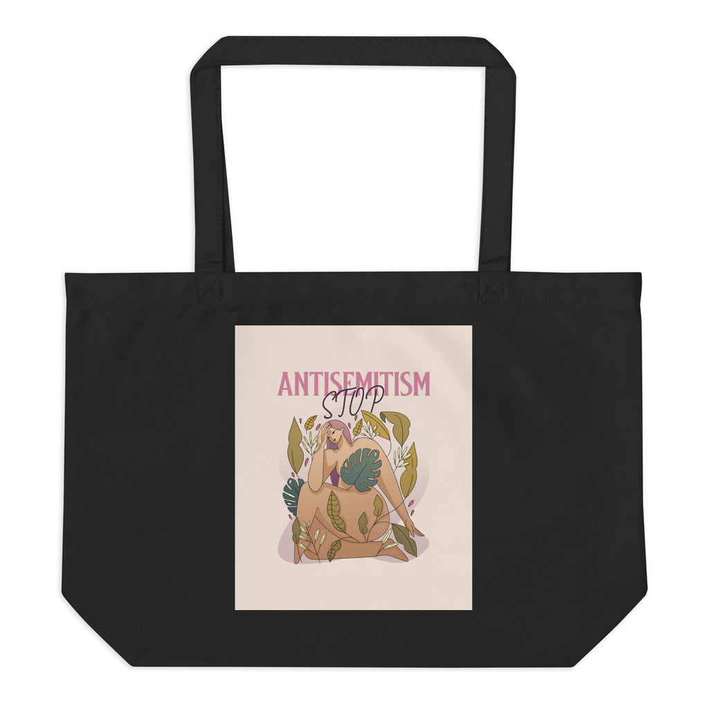 Stop Antisemitism | Plants & Flowers Edition | Large Organic Tote Bag