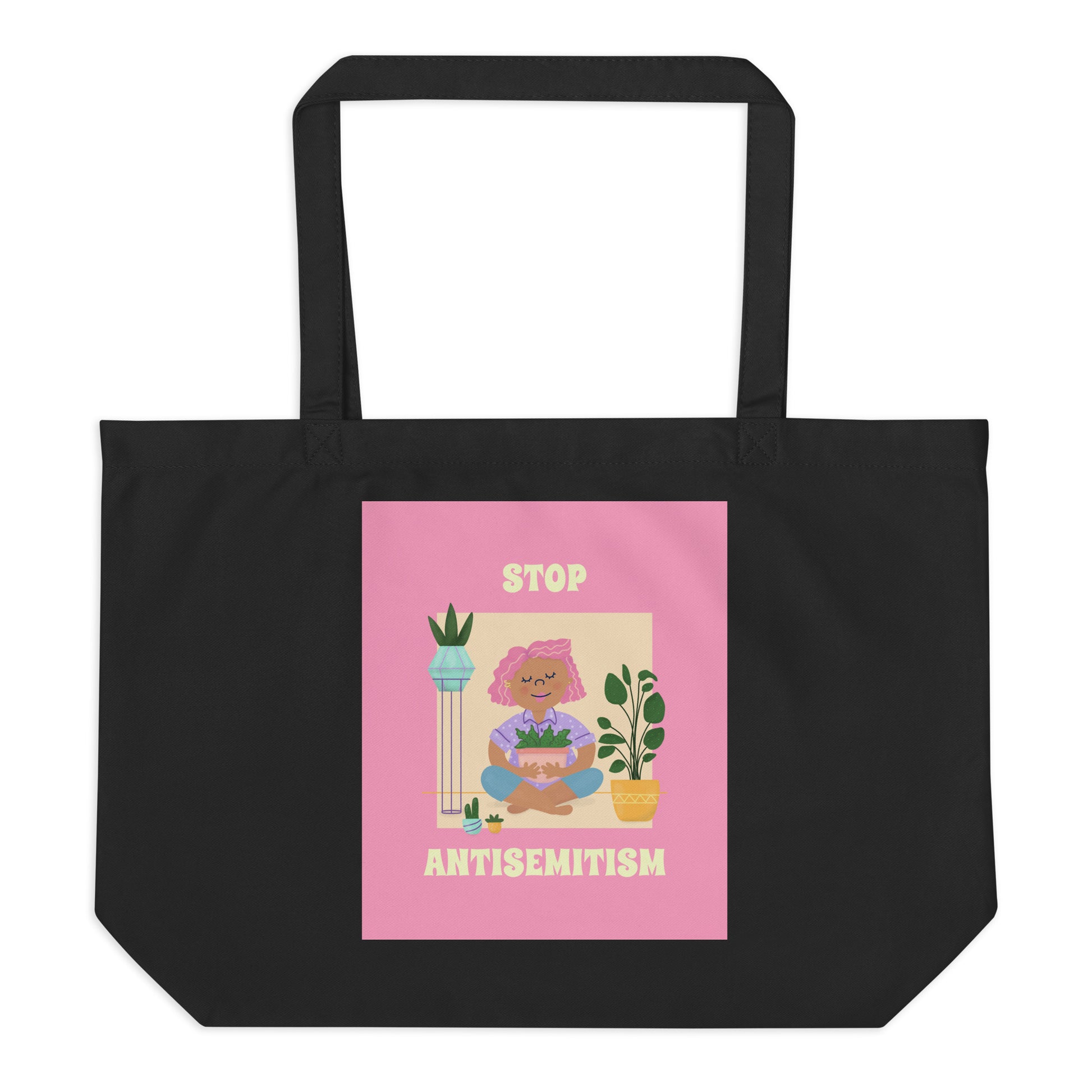 Stop Antisemitism | Plants & Flowers Edition | Large Organic Tote Bag
