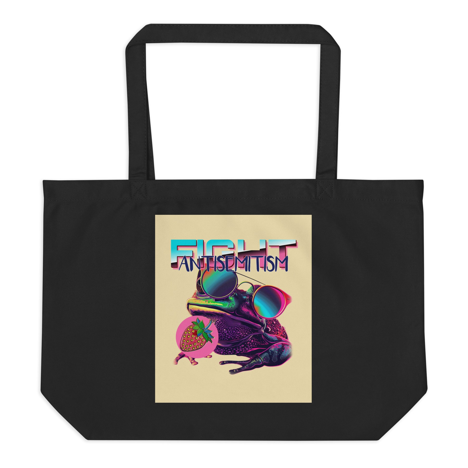 Retro Neon Animal | Fight Antisemitism | Large Organic Tote Bag
