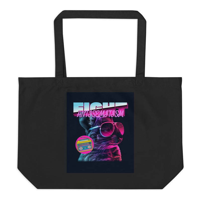 Retro Neon Animal | Fight Antisemitism | Large Organic Tote Bag