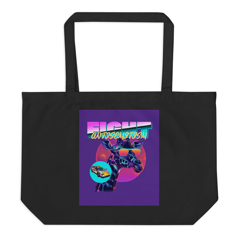 Retro Neon Animal | Fight Antisemitism | Large Organic Tote Bag