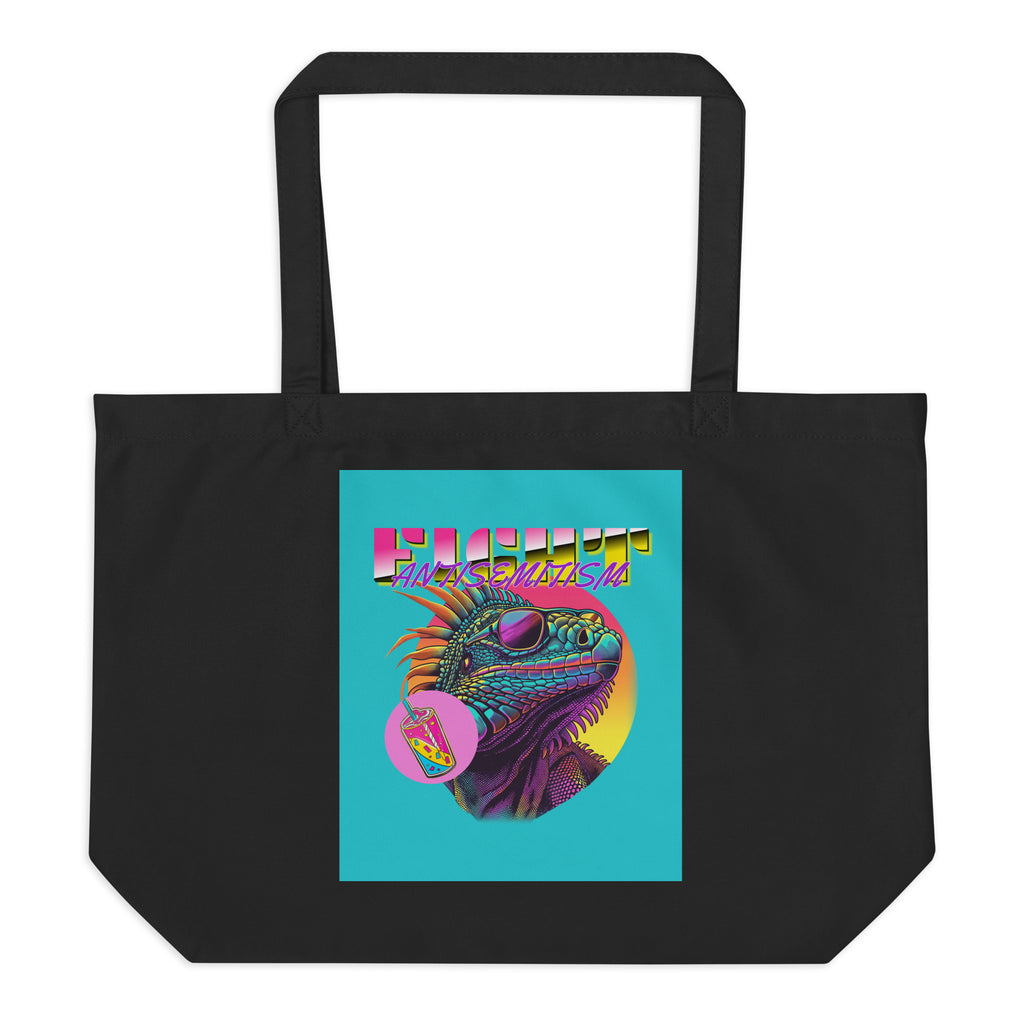 Retro Neon Animal | Fight Antisemitism | Large Organic Tote Bag