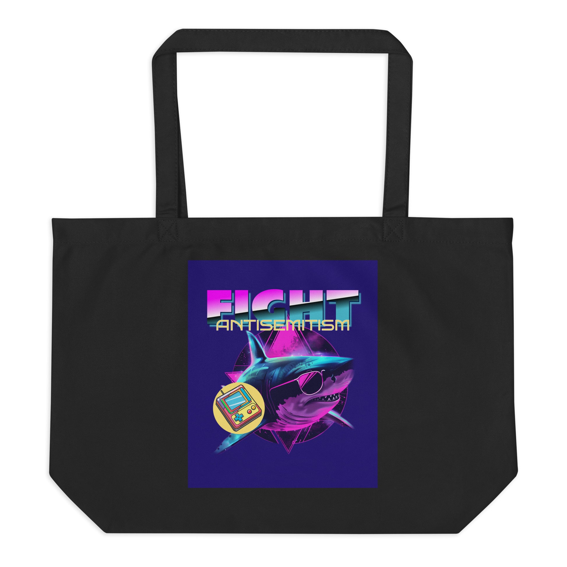 Retro Neon Animal | Fight Antisemitism | Large Organic Tote Bag