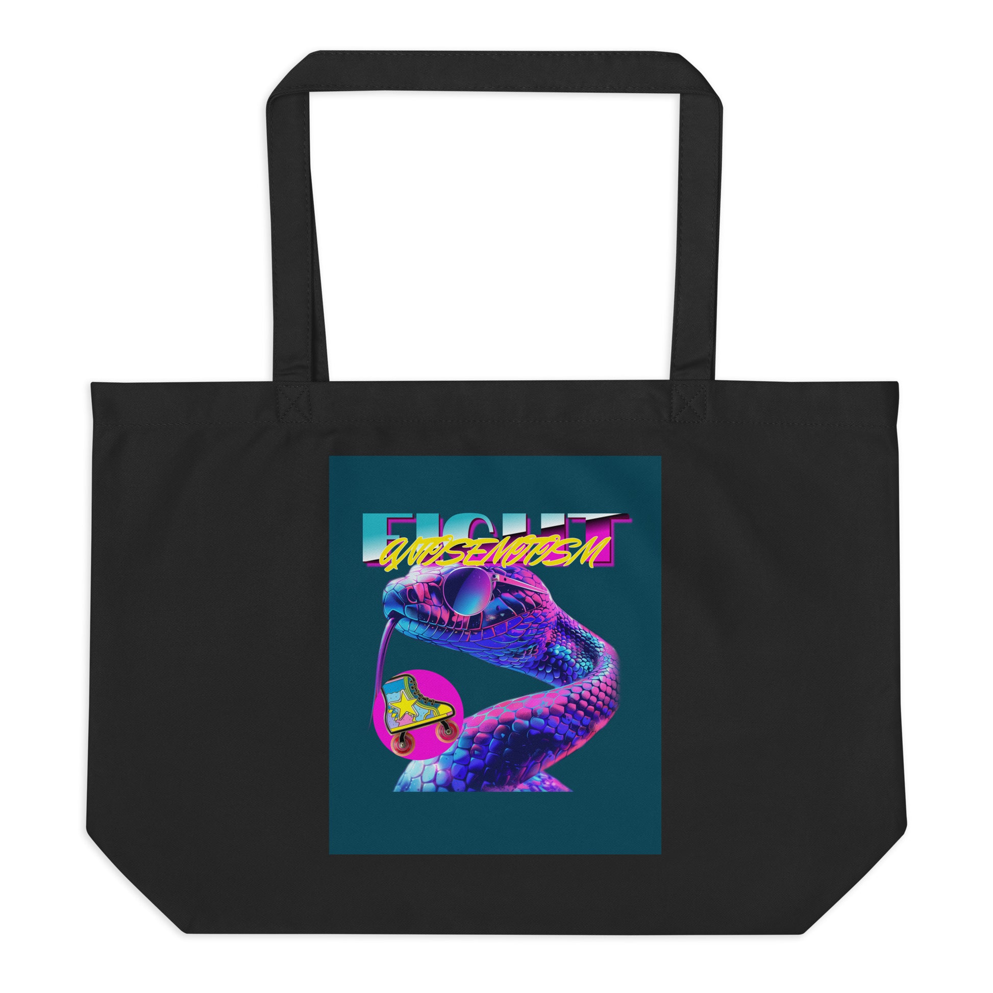 Retro Neon Animal | Fight Antisemitism | Large Organic Tote Bag