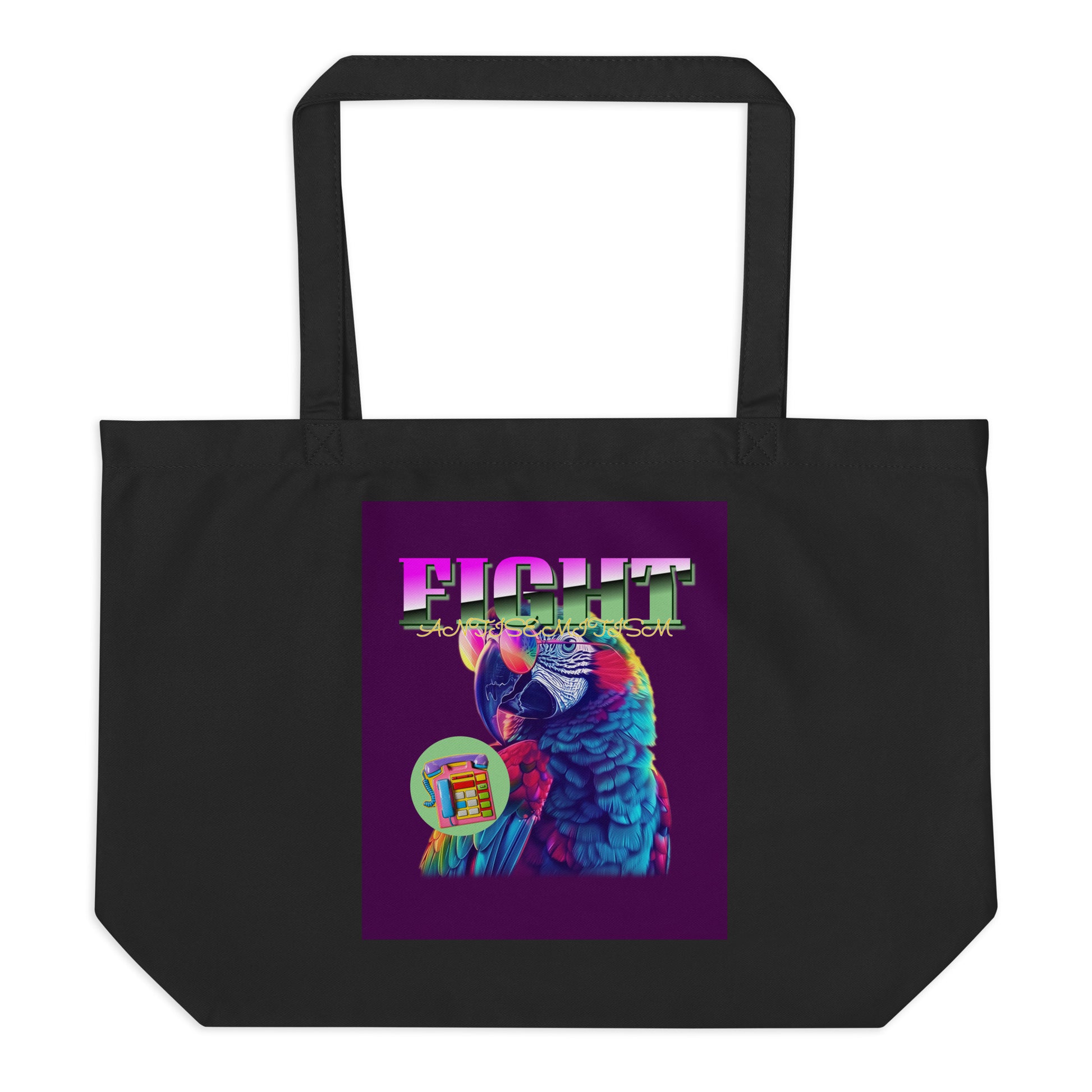 Retro Neon Animal | Fight Antisemitism | Large Organic Tote Bag