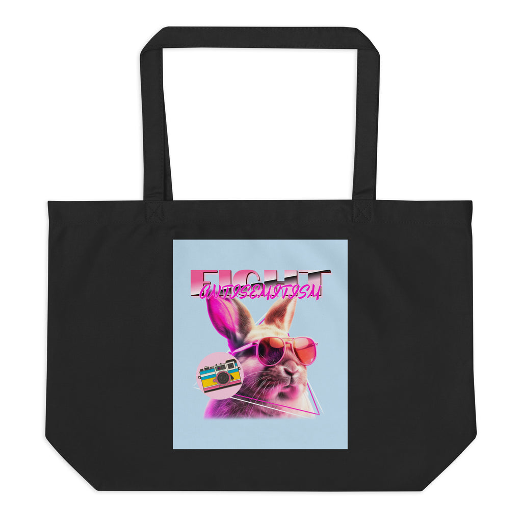 Retro Neon Animal | Fight Antisemitism | Large Organic Tote Bag