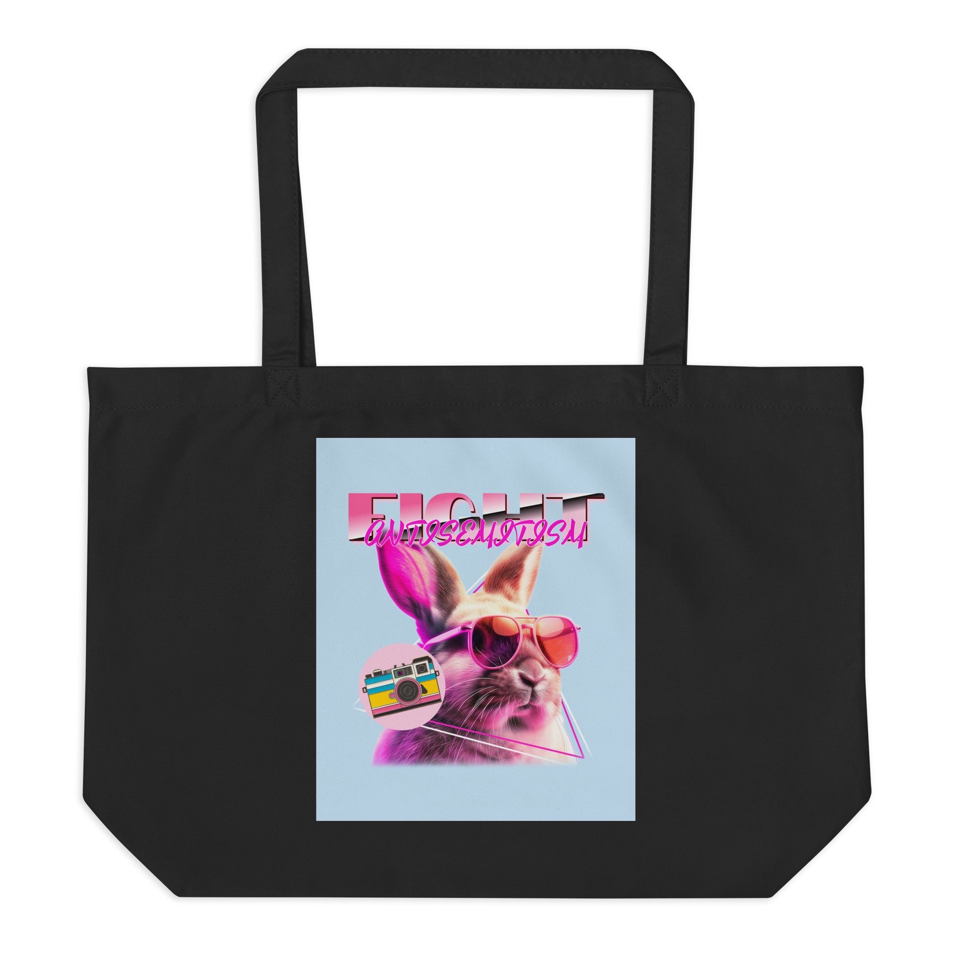 Retro Neon Animal | Fight Antisemitism | Large Organic Tote Bag