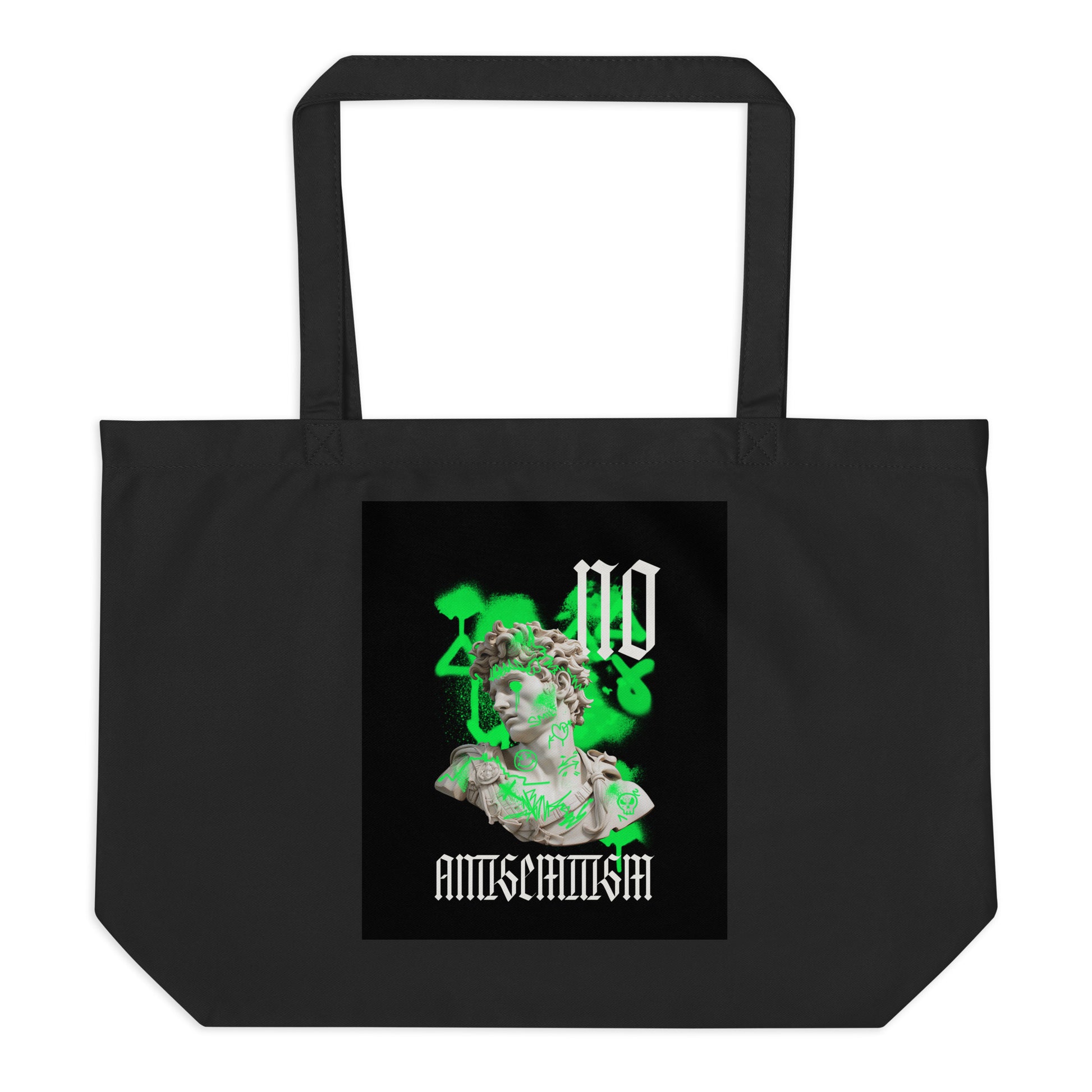 Graffiti Statue Anthem | No Antisemitism | Large Organic Tote Bag