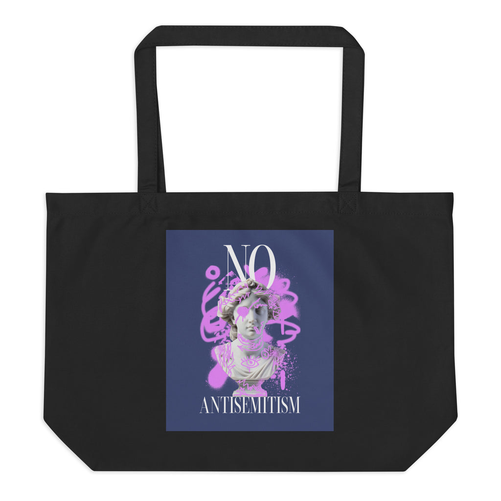 Graffiti Statue Anthem | No Antisemitism | Large Organic Tote Bag